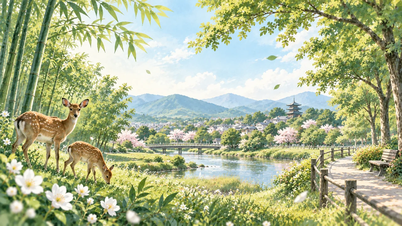 広陵町をイメージした水彩風景