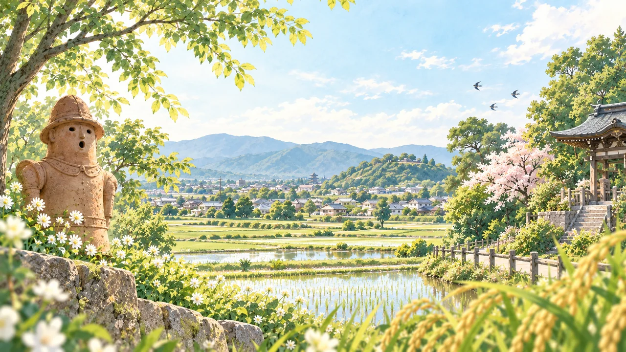 田原本町をイメージした水彩風景
